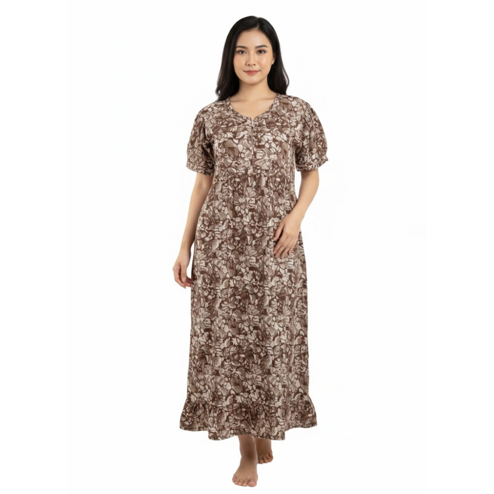 Women’s Printed Cotton Maxi Nighty