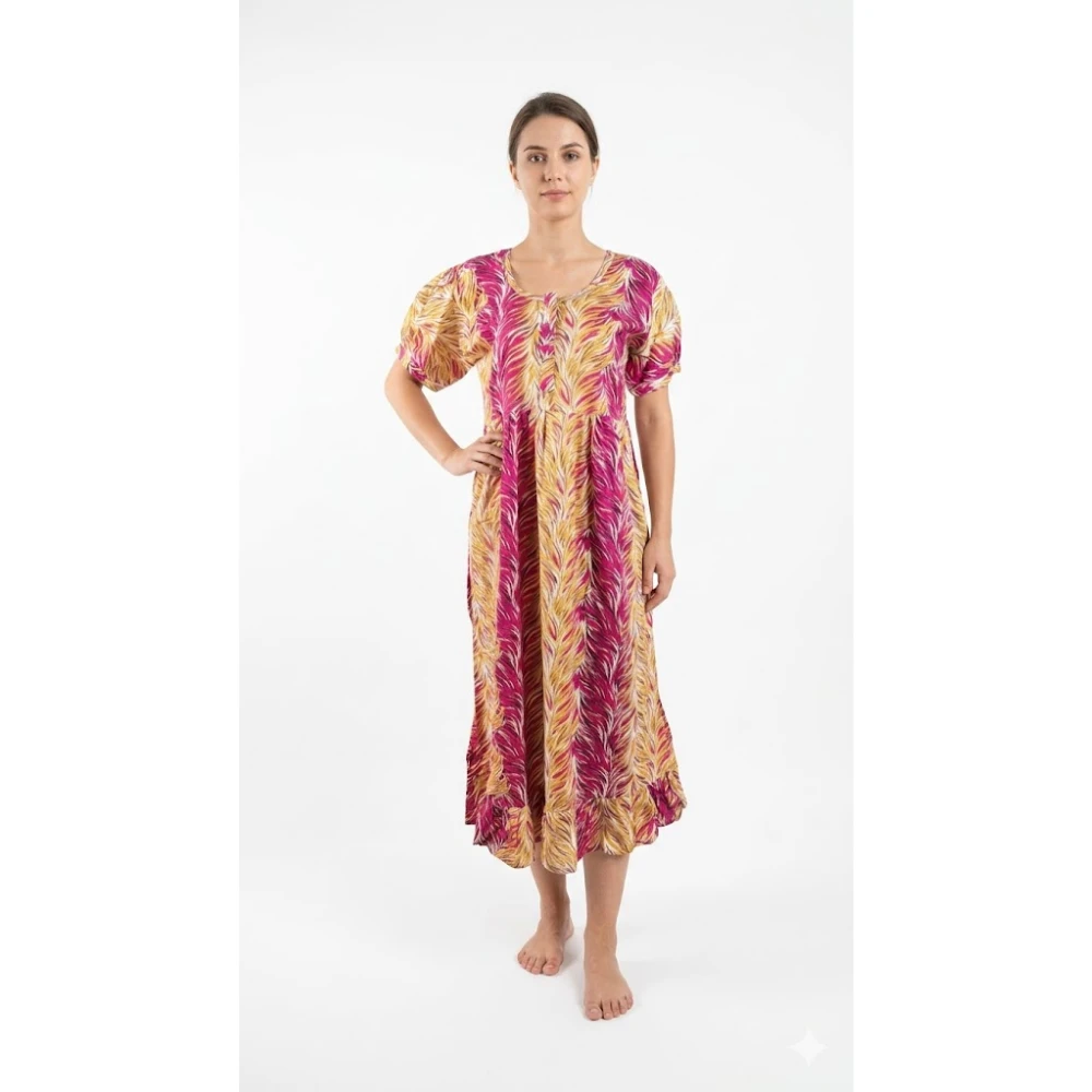 Women Stylish Printed Nighty Breathable Cotton Night Dress