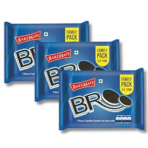 BakeMate BRO Choco Vanilla Sandwich Biscuits Family Pack