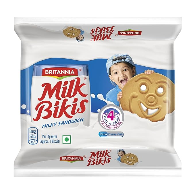 Britannia Milk Bikis Milky Sandwich Cream Biscuits
