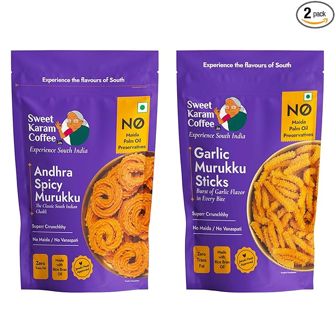 Sweet Karam Coffee Andhra Spicy & Garlic Murukku Combo